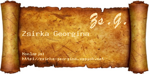 Zsirka Georgina névjegykártya